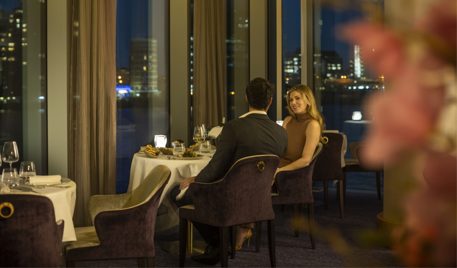 Greenwich Peninsula Competition - Couple have a meal at Kinaara